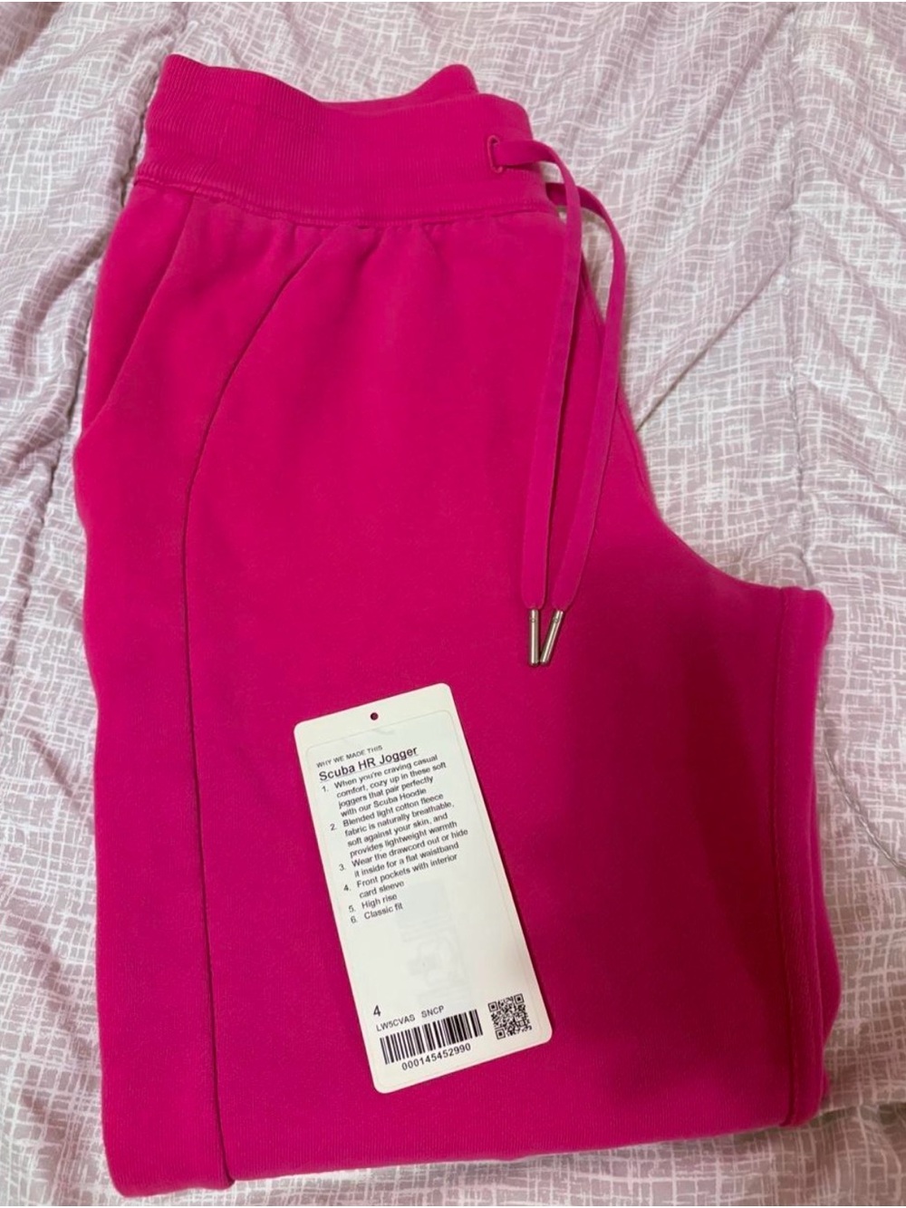 Hot Pink Scuba HR Jogger Pants Size 4